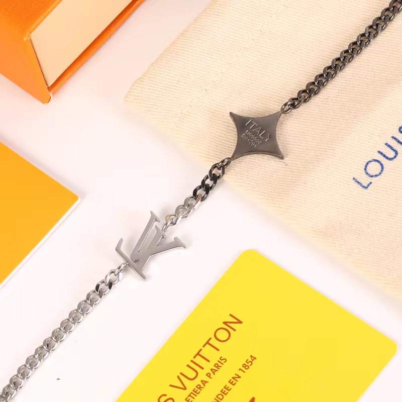 Louis Vuitton Silver Black Gold Mixed Metal Color Unisex Bracelet - Original Replica Club