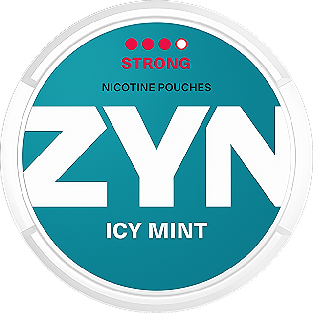 ZYN Icy Mint 9mg nicotine pouches — Slim Moist can with 21 strong peppermint-ice moist pouches