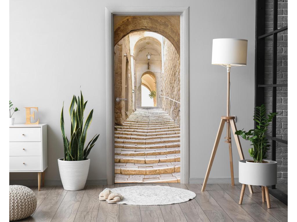 Fotomural para puertas interiores - Escaleras de piedra 95x205 cm