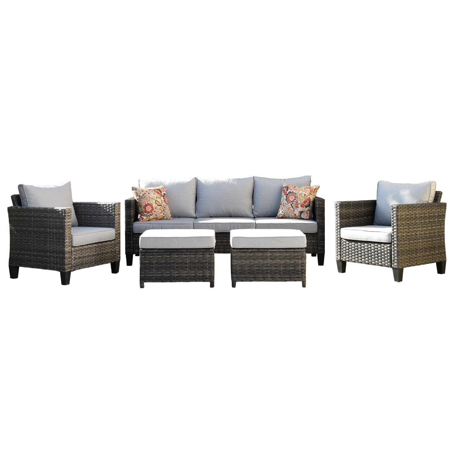 Dron Wicker/Rattan 5 - Person Seating Group with Cushions