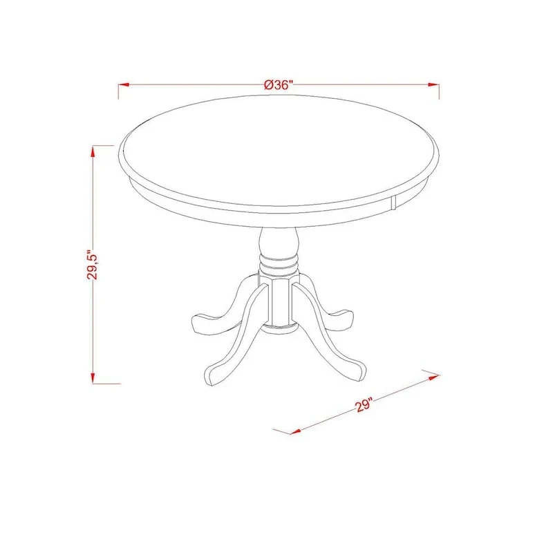 East West Furniture 5-Piece Round Dining Set - Cappuccino Kitchen Table with 4 Chairs (Seat Options Available)