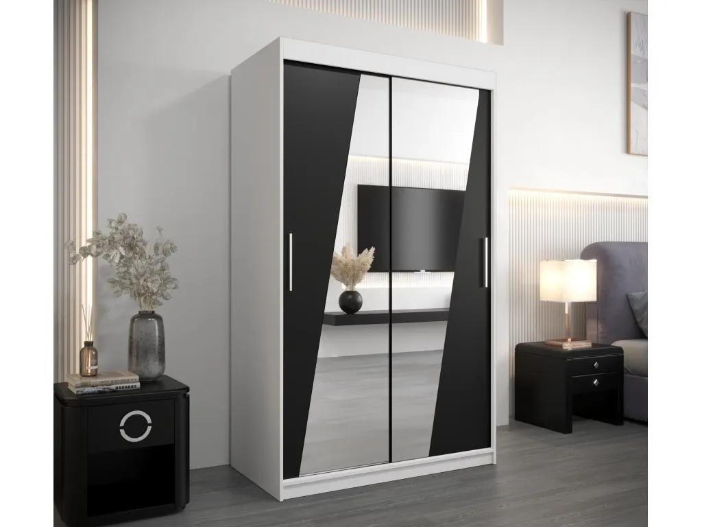 Armario Rhomb puertas correderas 200/120/62 2 puertas blanco/negro vmy3508966