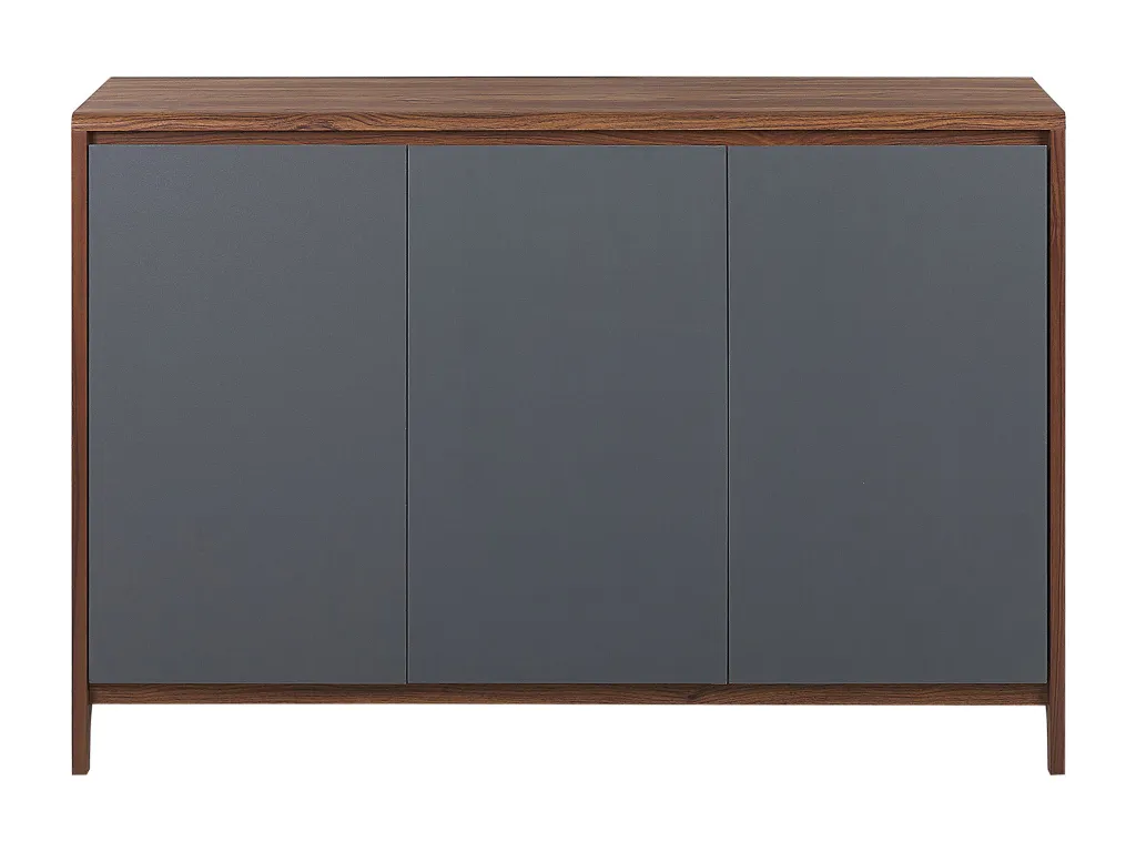 Aparador de madera oscura y gris Nidovia diseño contemporáneo cfu159585
