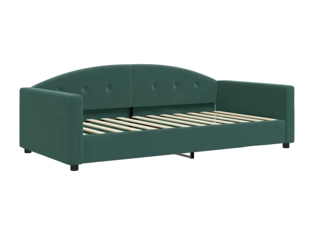 Sofá cama terciopelo verde oscuro 100x200 cm 74396WIRN