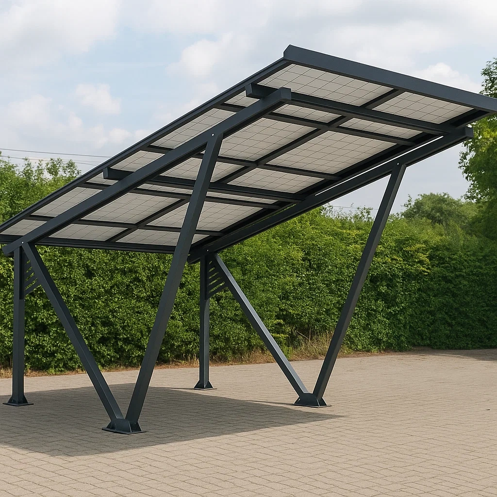 Carport de aluminio y acero galvanizado, 12 m² gris antracita,Marquesina para coche moderna - rnEFMQR160GZ