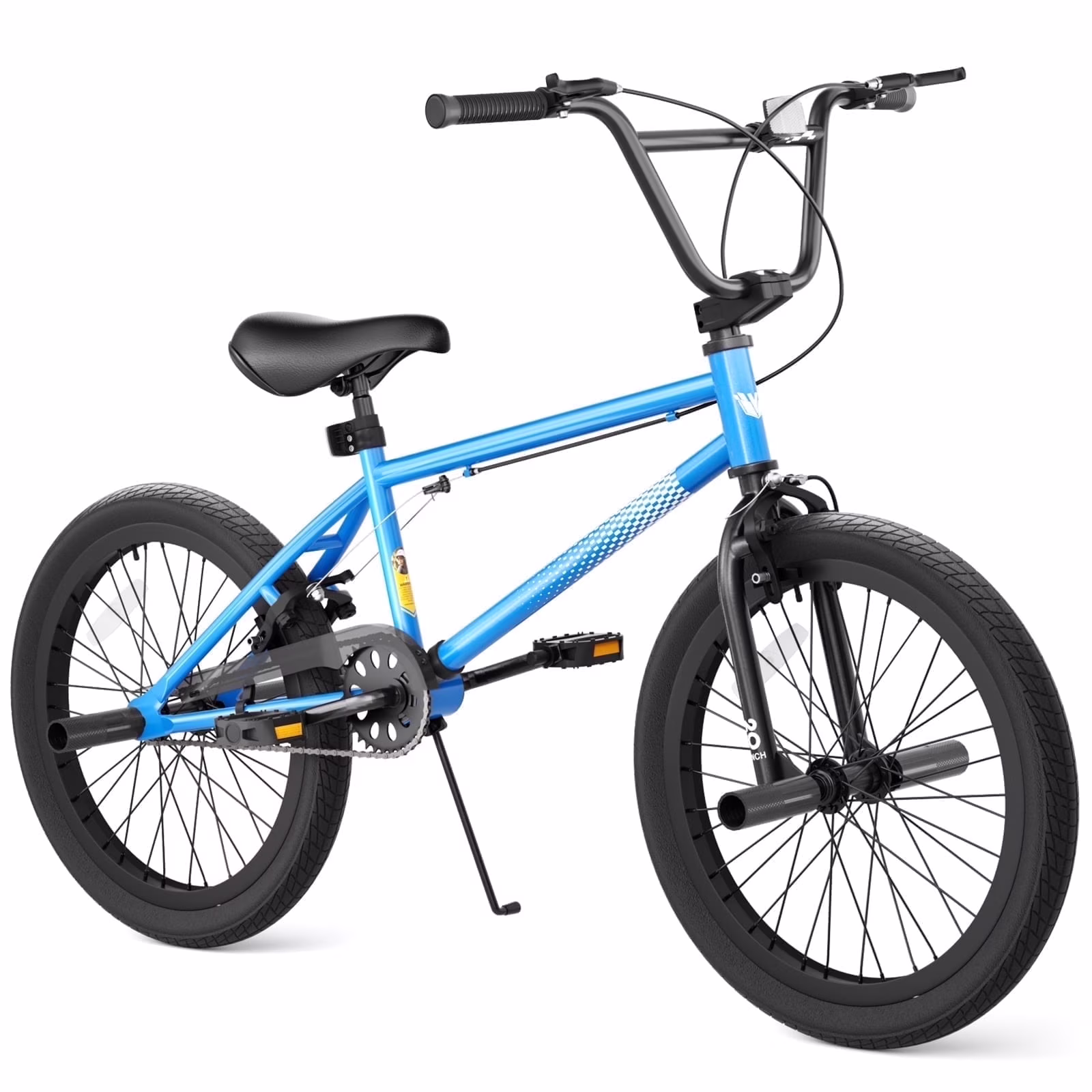 XJD Freestyle BMX Bike for Teen Beginner 8 - 12 Years Old Kids, 20 in Kids Bike with Hi - Ten Steel Frame, U - Brake and Hand - Brake Levers(Black/18")
