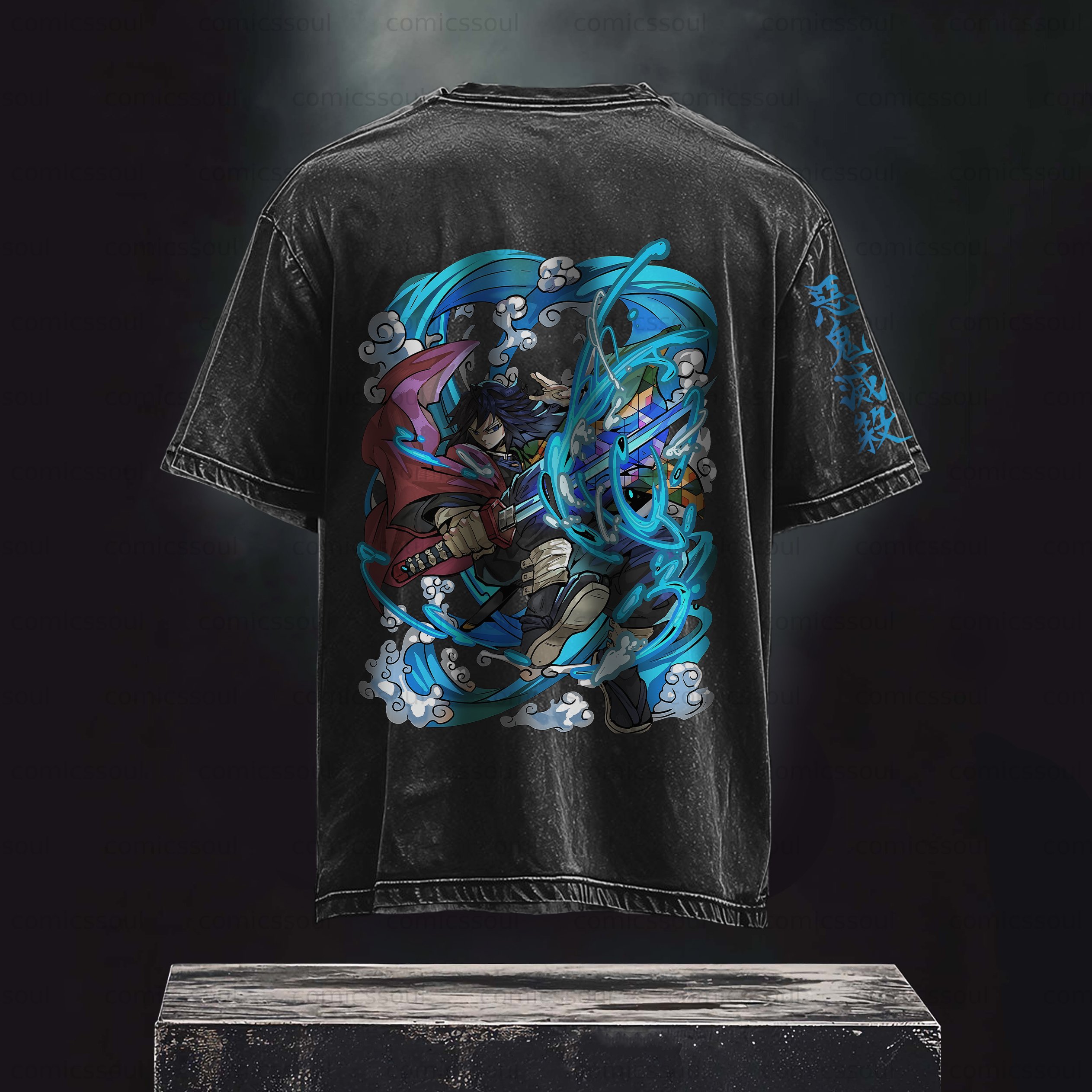 Unisex Anime Inspired Vintage Washed T-shirt