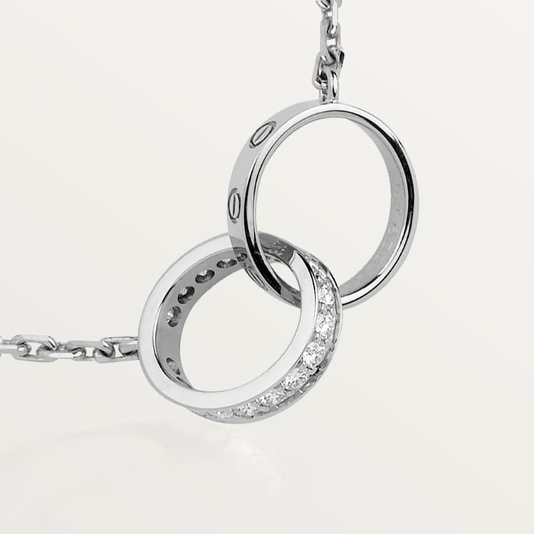 Replicate LOVE pendant, half-paved(1:1 replica) - Original Replica Club