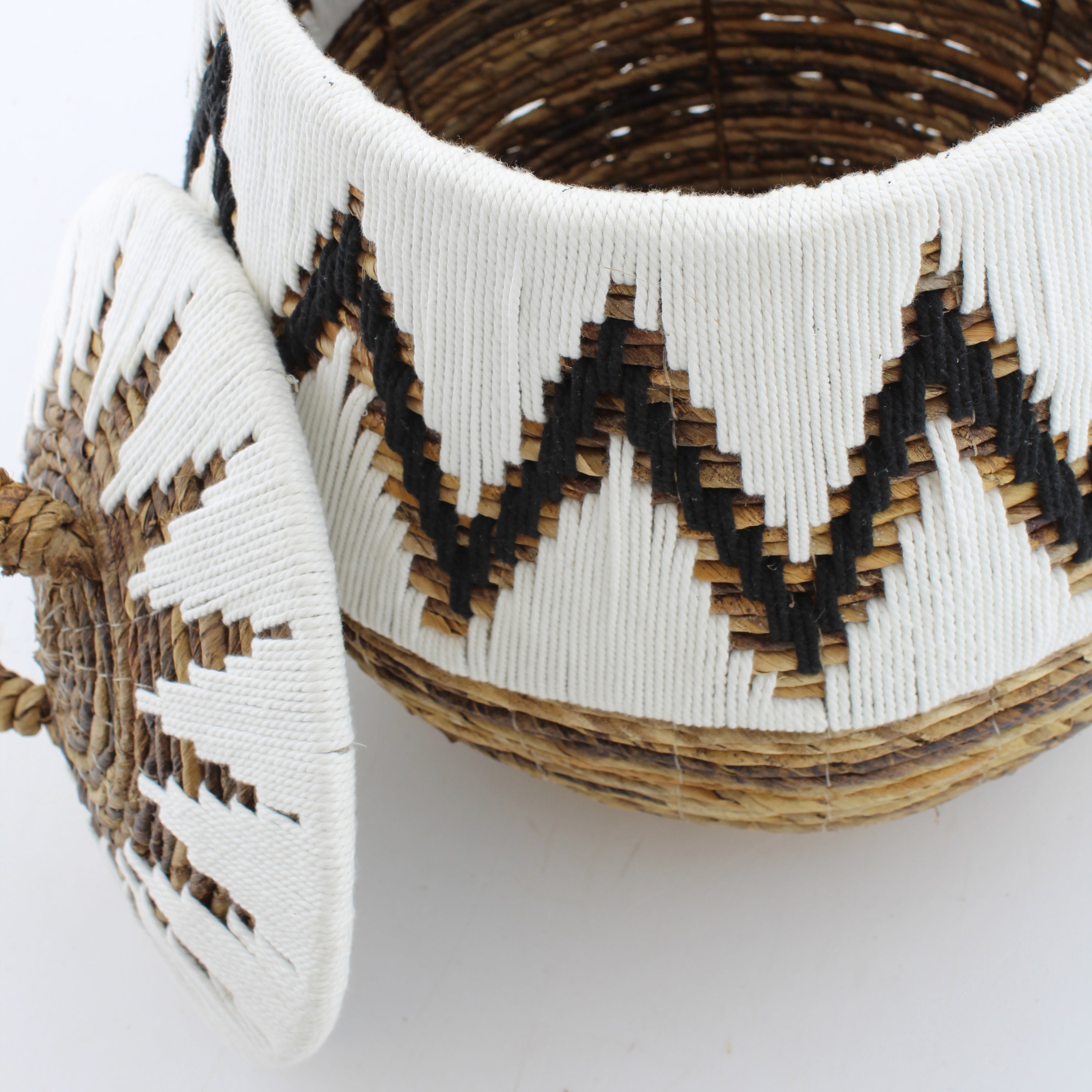 Van der Leeden Abaca Opbergmand met Deksel - H 38 x Ø 41 cm