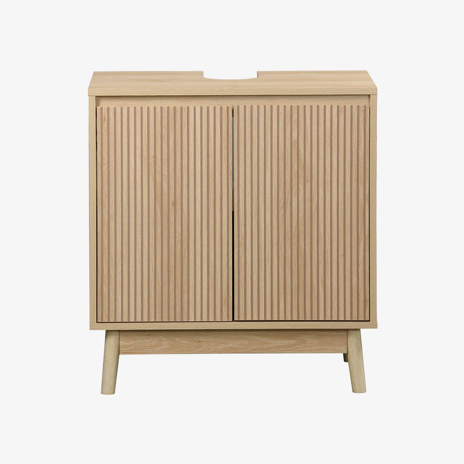 Linear - Mueble bajo escandinavo decorado en madera