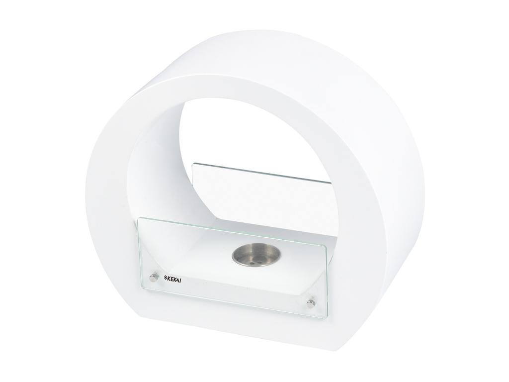 Biochimenea de Sobremesa Decoromantico  Vesubio 40x18,2x35cm Quemador de Acero Inoxidable, Vidrio Templado y Accesorio Apagallamas