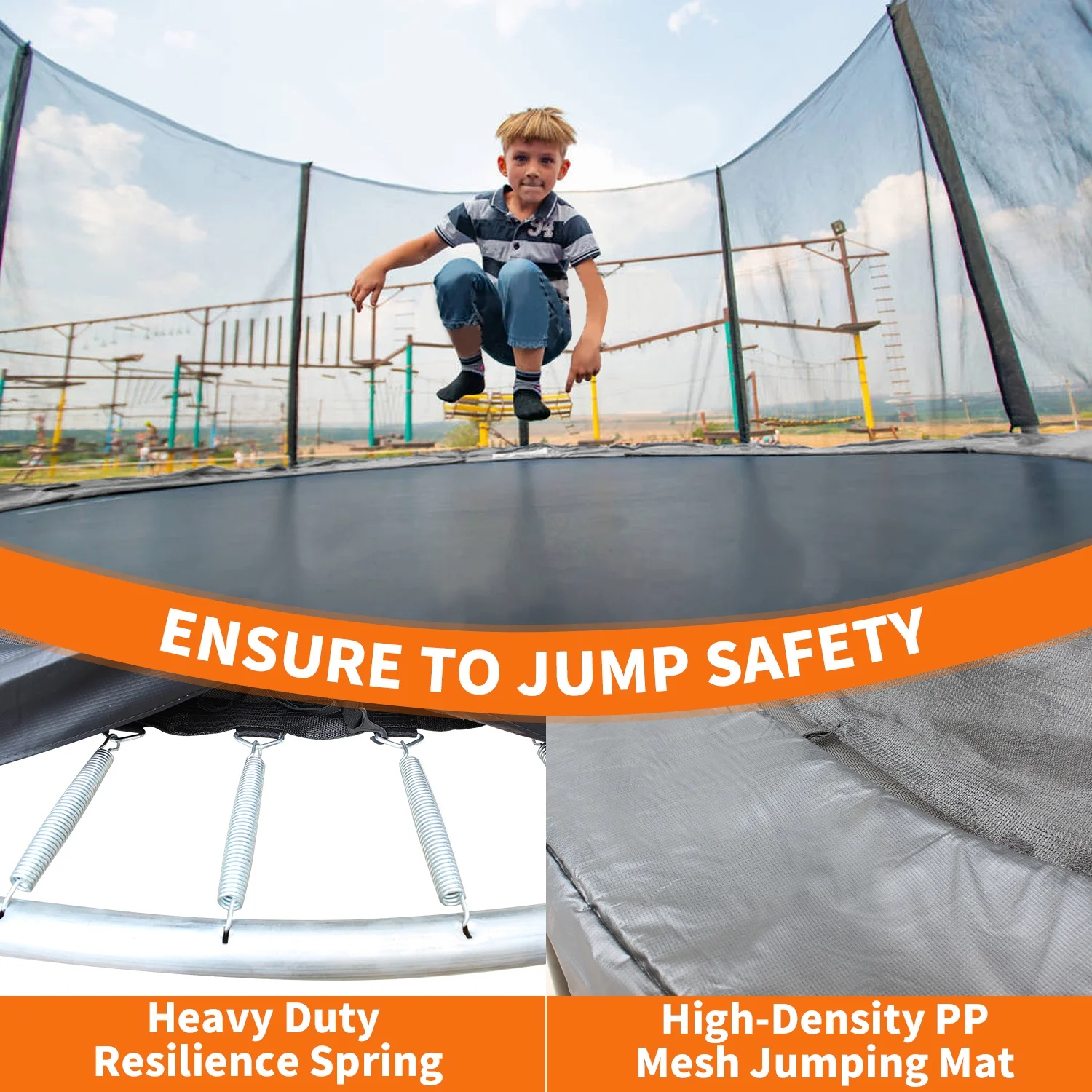 10FT Trampoline w/Enclosure, Seizeen Heavy-Duty Round Trampoline for Kids Outdoor Play, Large Trampoline as Gift for Boys and Girls - Image 6
