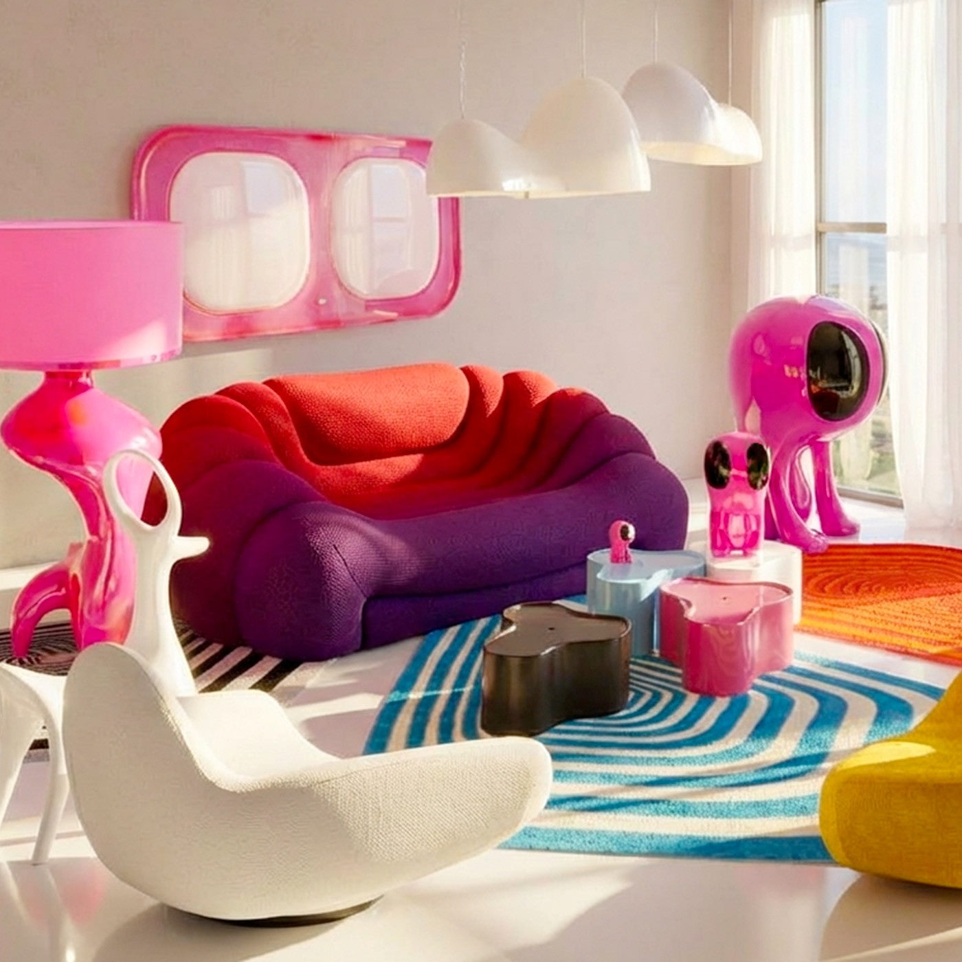 Wandlamp Cloud Beam roze 202cm Kare Design