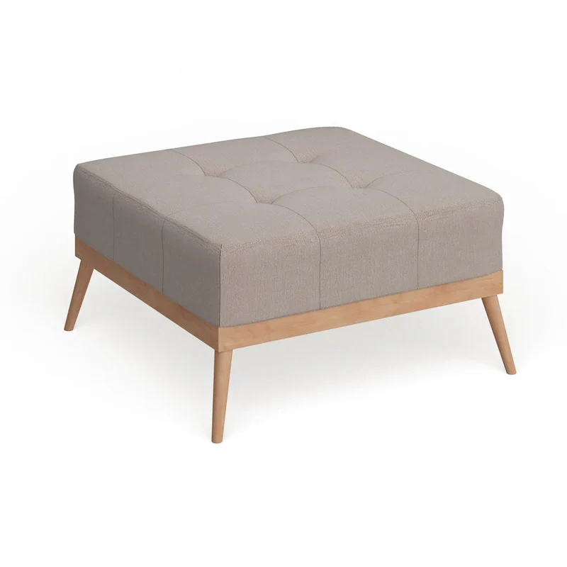 Christopher Knight Home Carson Lund Mid-Century Tufted Fabric Square Ottoman