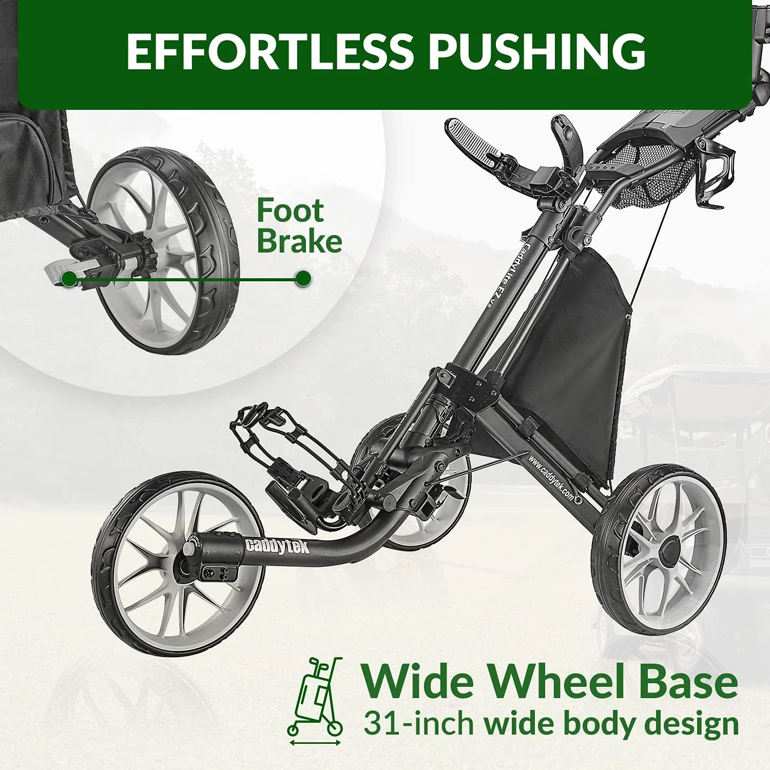 3-Wheel Foldable Golf Push Cart With Foot Brake - CaddyLite EZ V8 - Image 14 3-Wheel Foldable Golf Push Cart With Foot Brake - CaddyLite EZ V8 - Image 14