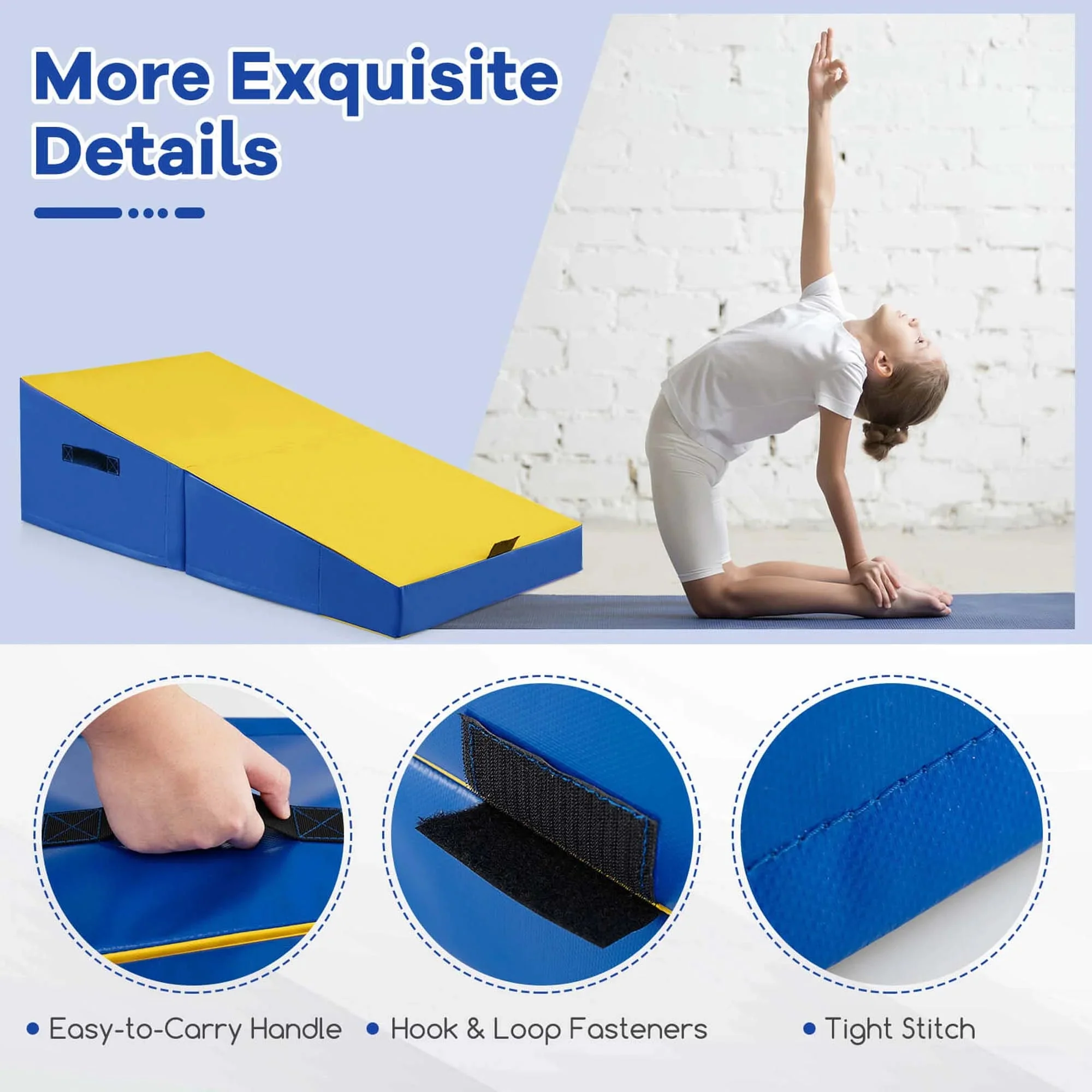 Costway Folding Gymnastics Incline Mat, 48 x 24 x 14 in - Image 16 Costway Folding Gymnastics Incline Mat, 48 x 24 x 14 in - Image 16