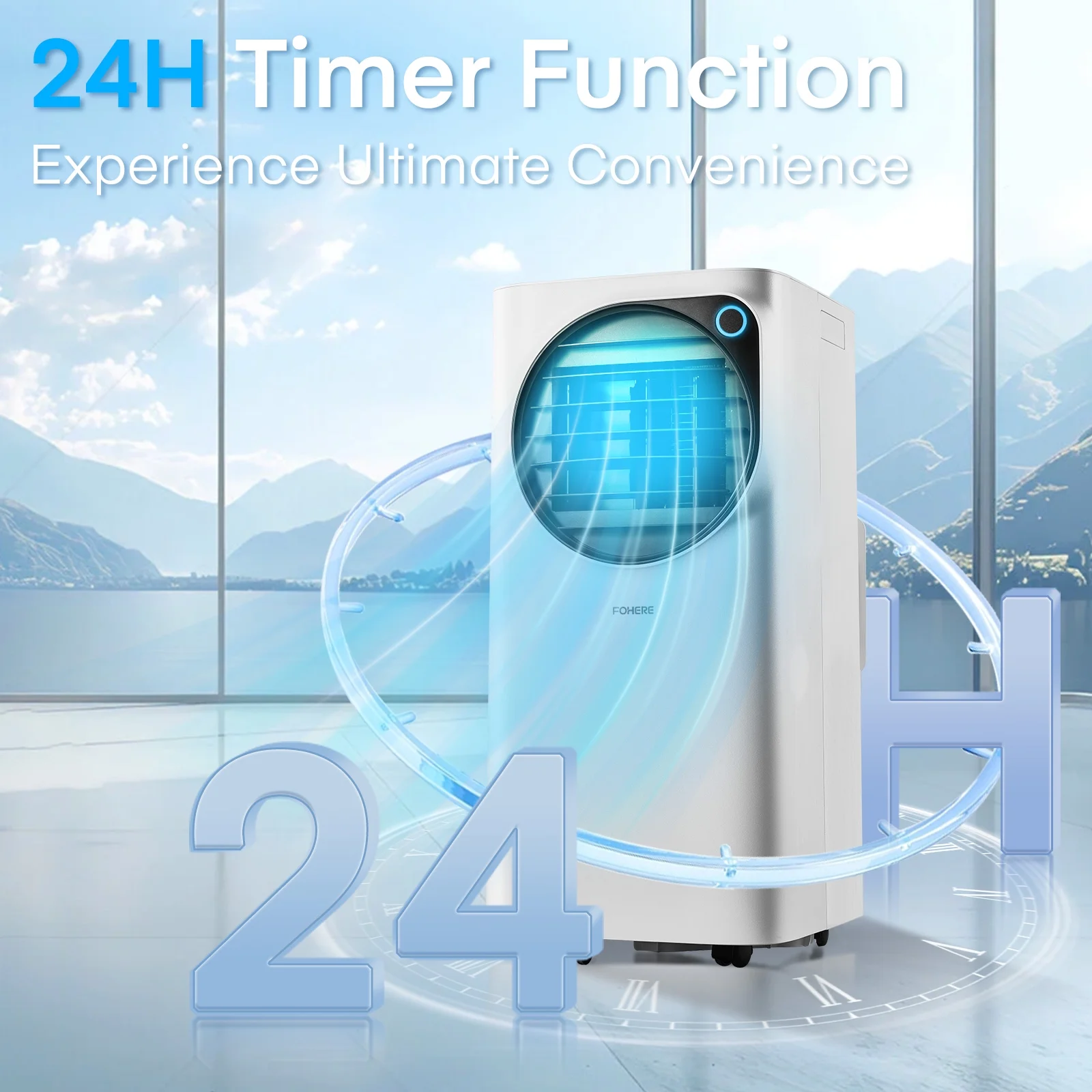 FOHERE 12000 BTU Portable Air Conditioner for Room Cooling and Heating, Covers up to 550 Sq. Ft, 4 IN 1 All Season AC Portable Air Conditioner with Remote Control and Window Kit, White - Image 7