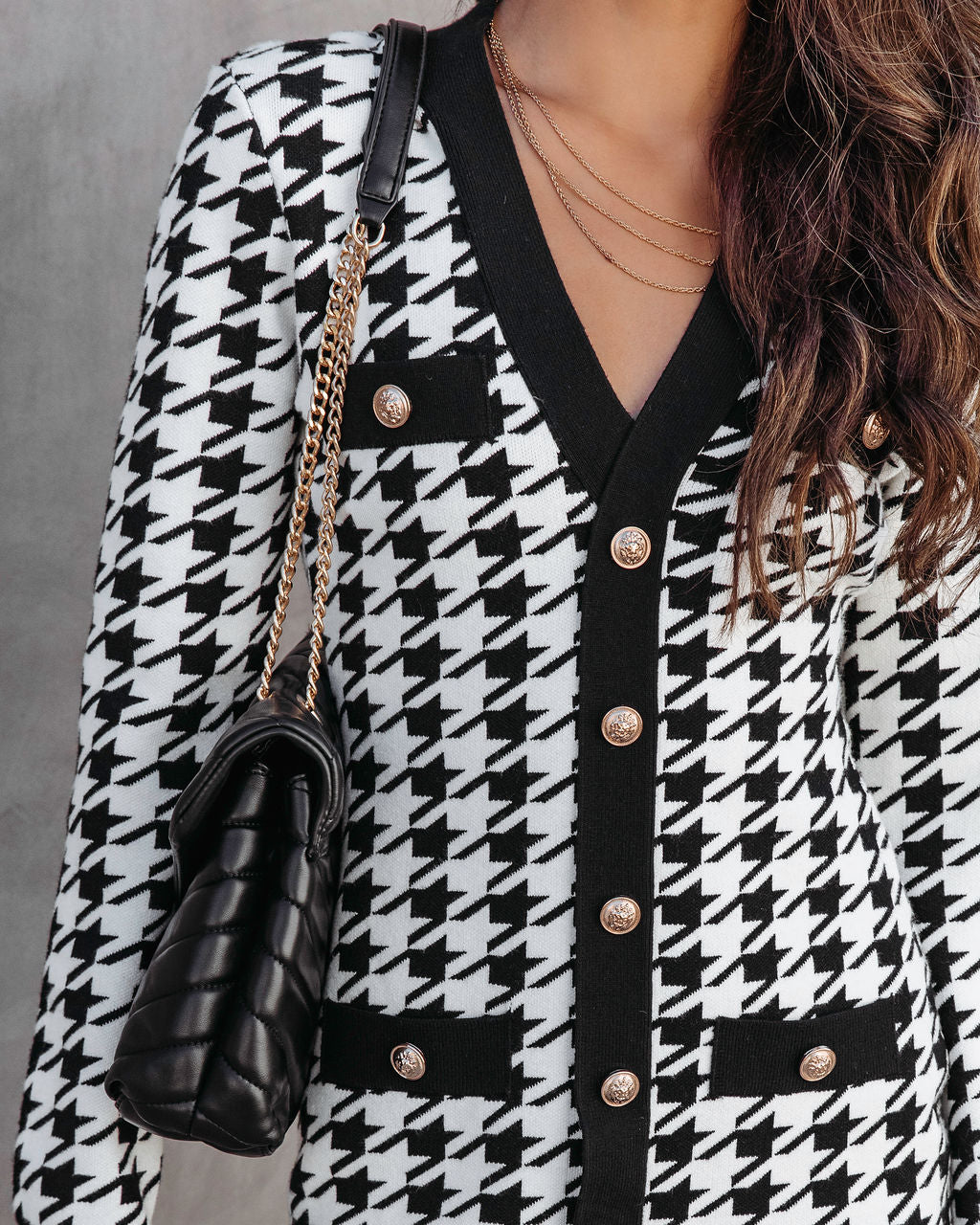 PREORDER - Tres Chic Moment Houndstooth Mini Dress - Se7enfashion