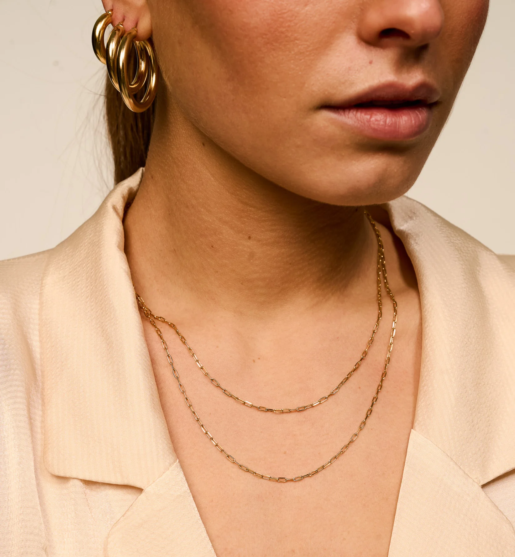 Link Plain Necklace 9K