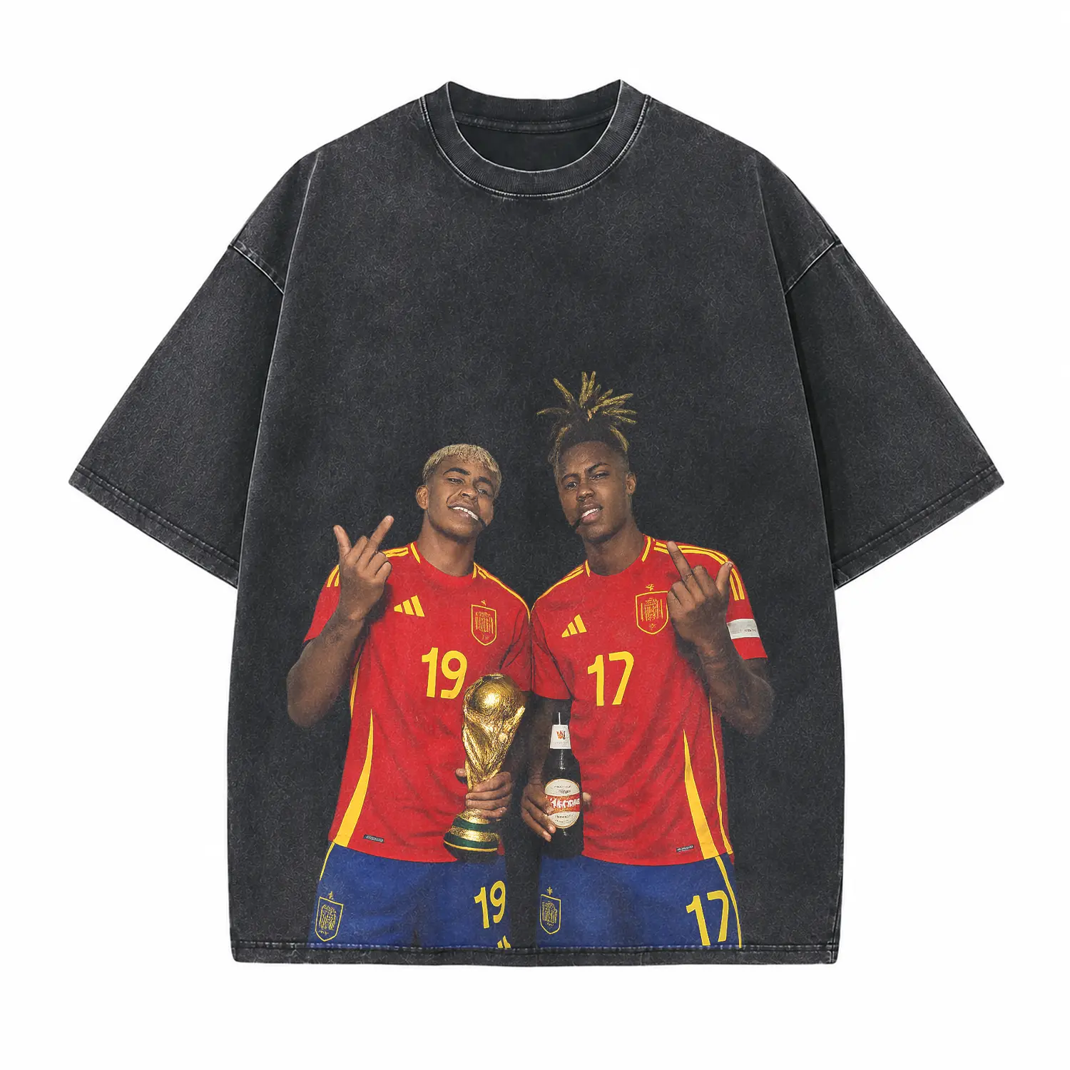 Football Players Iconic Carnival Moments Printed Unisex Washed T-Shirt