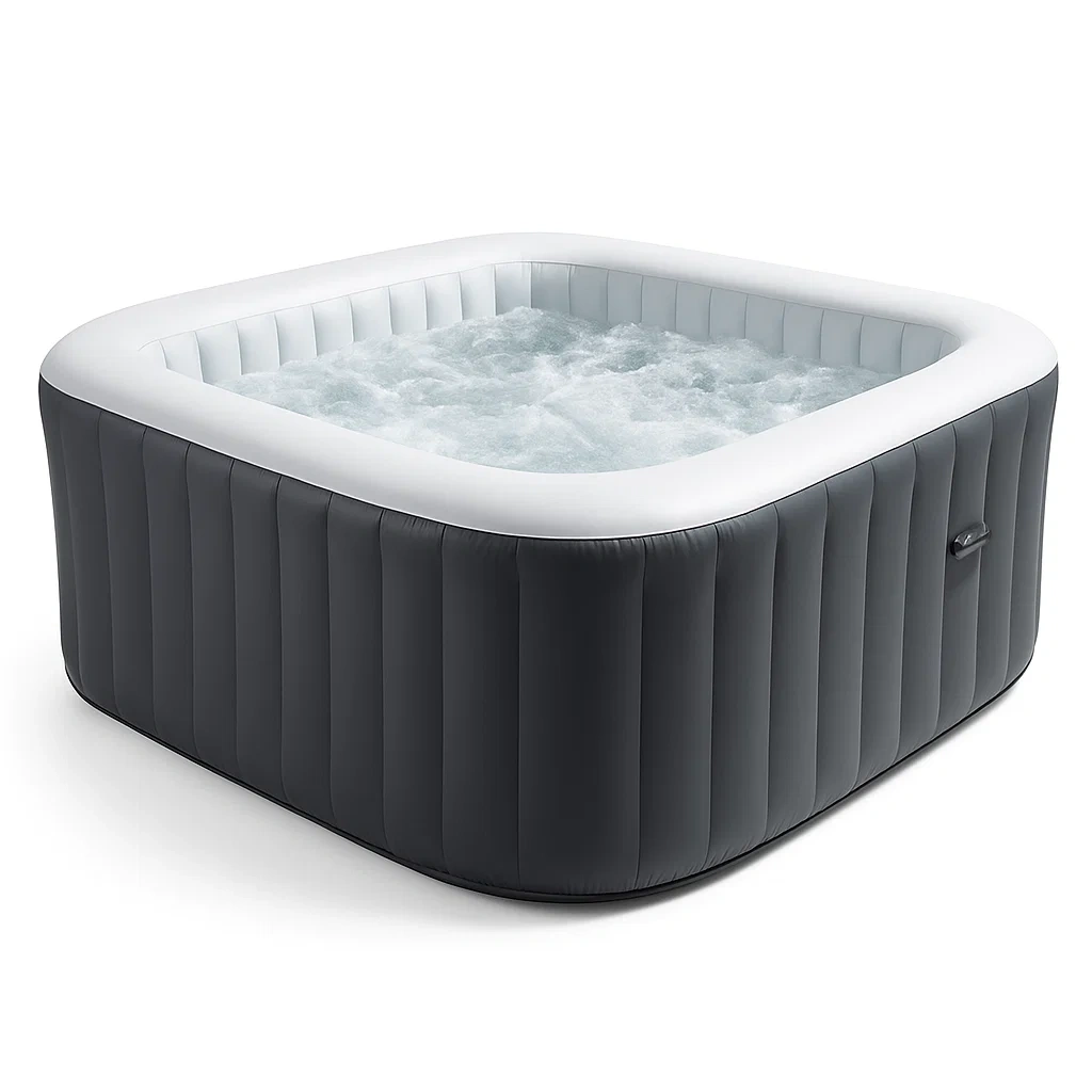 Spas hinchables 180x180x71 cm 4 plazas cuadrado gris/blanco uOQSGTJ357wx