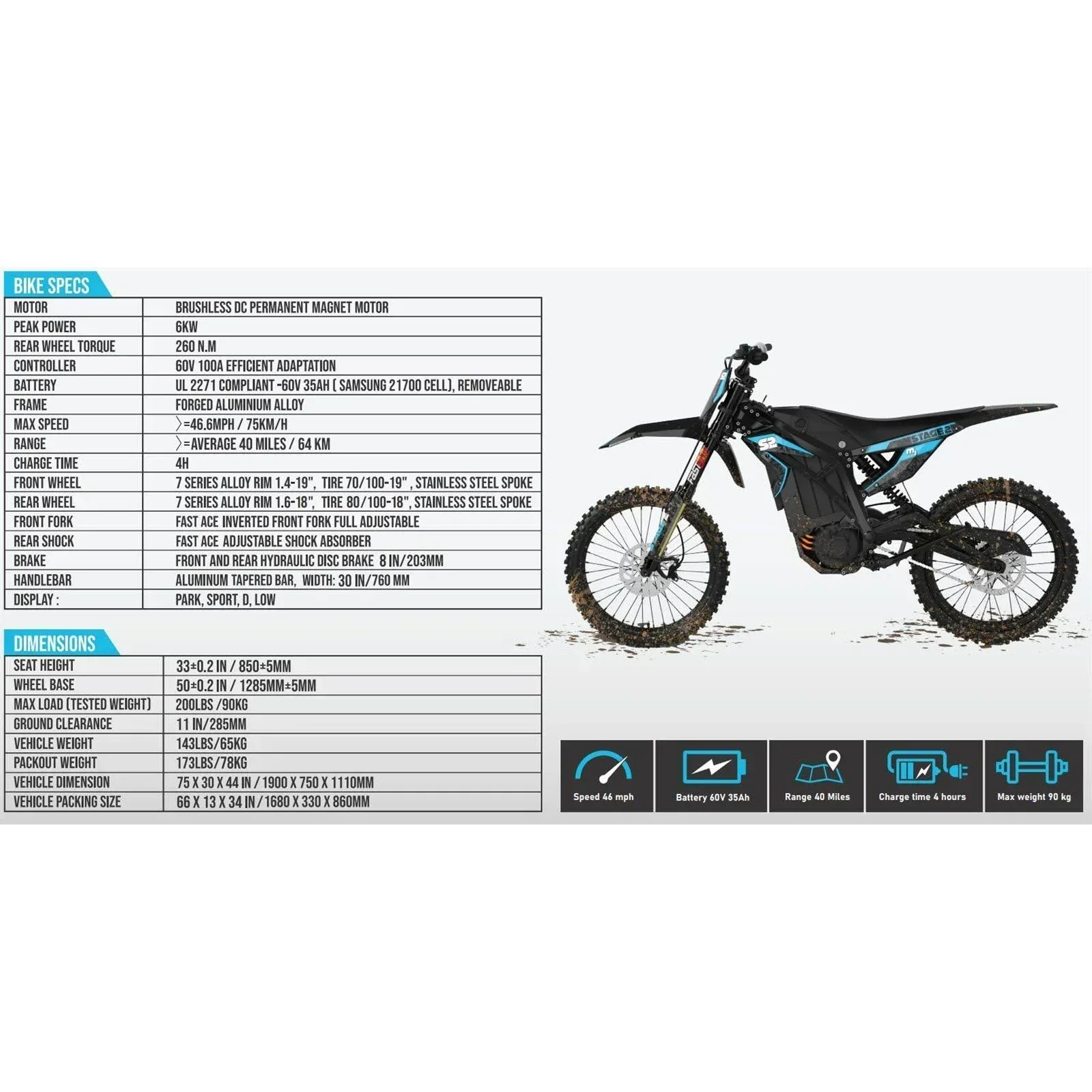Off-Road Electric Dirt Bike - 6000W 60V - Image 12 Off-Road Electric Dirt Bike - 6000W 60V - Image 12