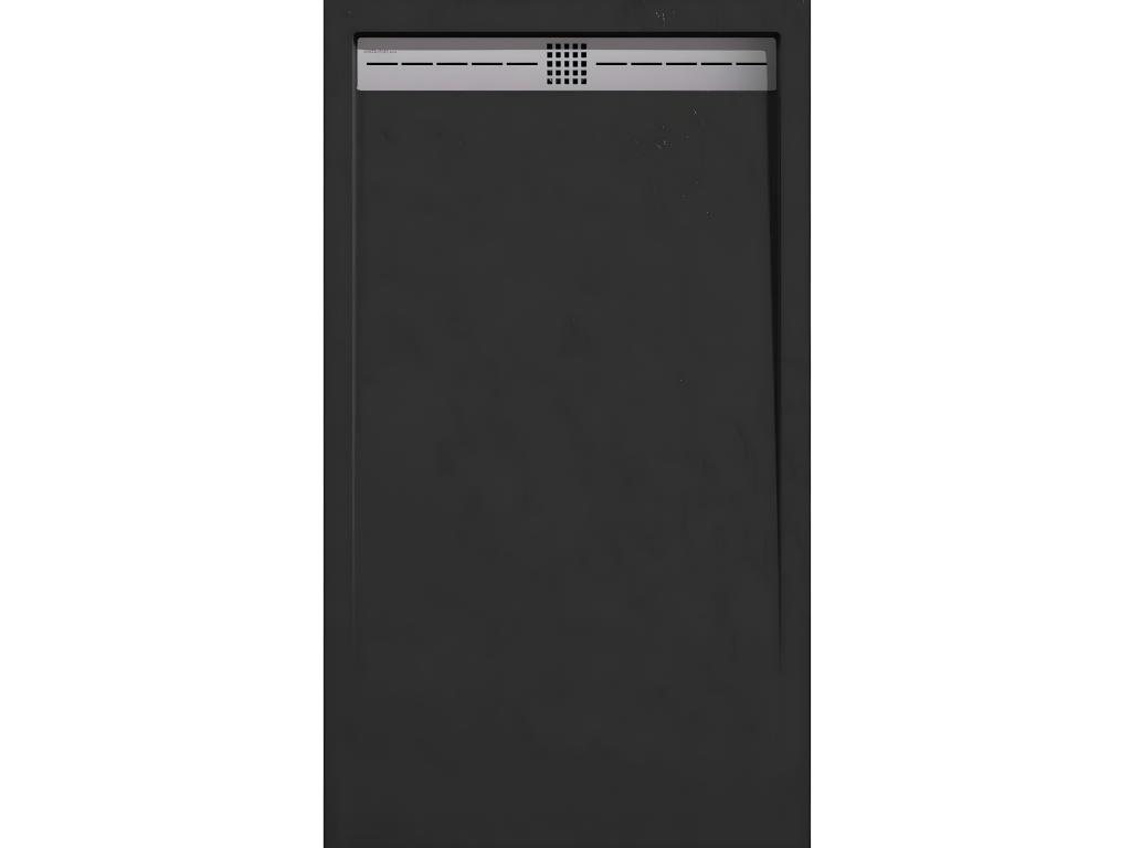 Plato de ducha pizarra ARCO NEGRO 90x90 cm rejilla inox