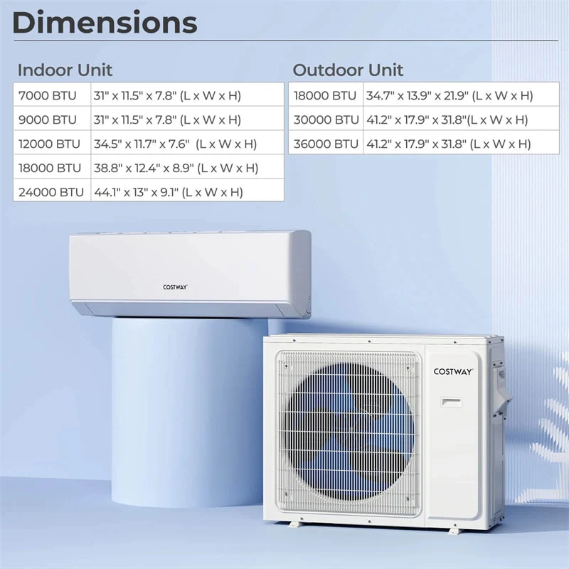 36K BTU 4 Zone 23 SEER2 WiFi Enabled Ductless Mini Split AC with Heat Pump, Energy Star Certified