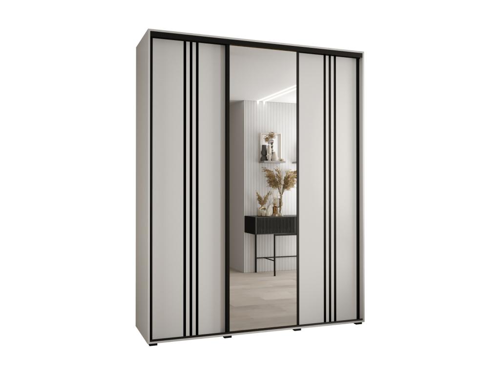 ARMARIO Abodeia 7 DE PUERTAS CORREDERAS 235 - 2/190/45 3 puertas Blanco/Blanco/Negro
