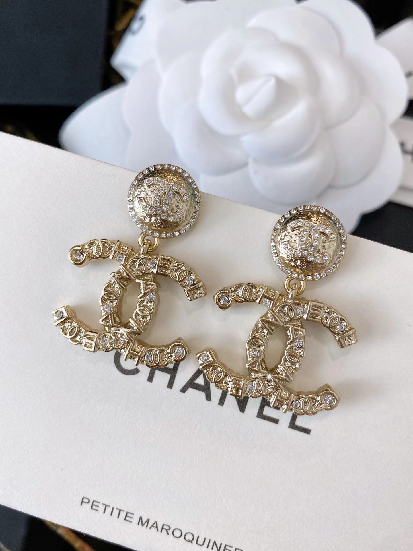 Chanel Embossed Monogram Brooch Earrings Necklace - Original Replica Club