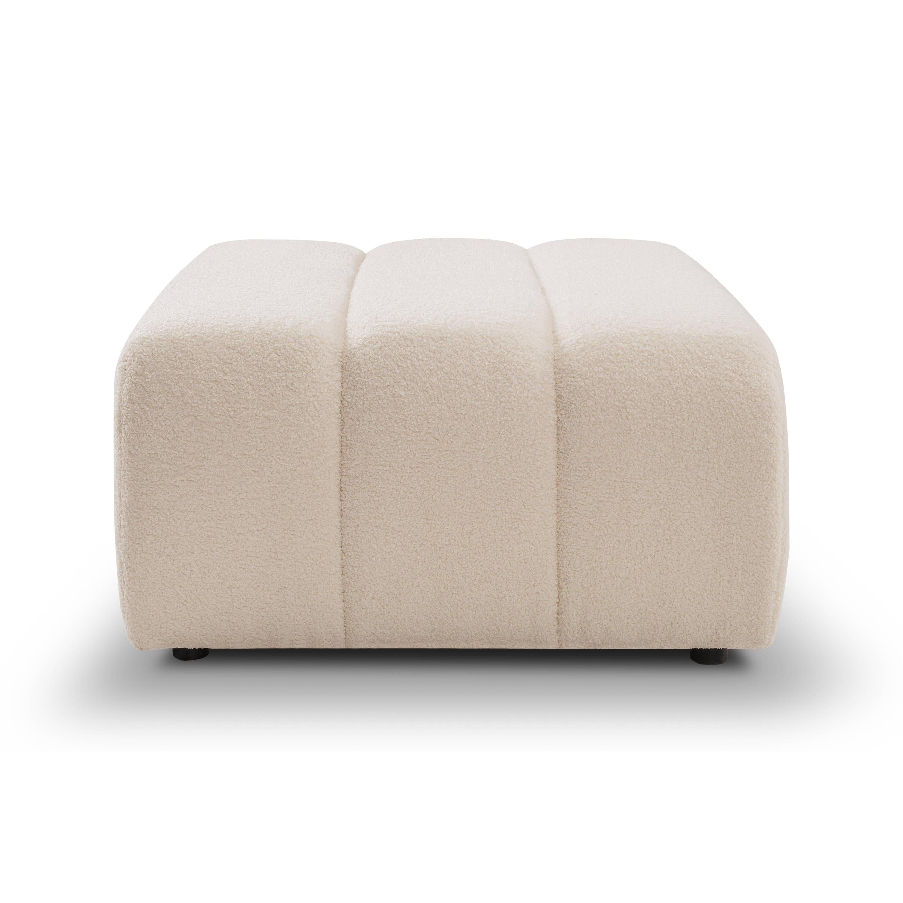 Blokker Bree Hocker - Bouclé - Crème