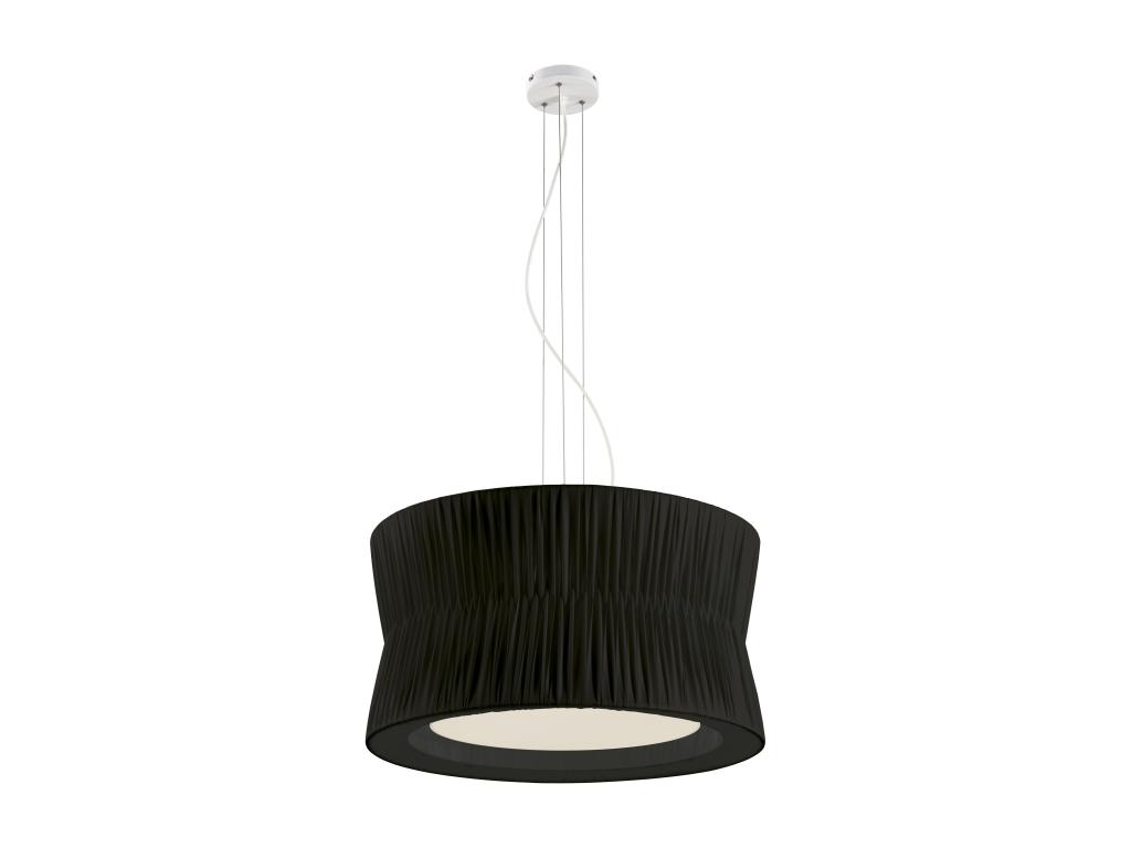 Lámpara de techo CORA estilo clásico - pantalla cinta plisada- D. ø59 cm x 3x E27 60W - acero y negro - IP20
