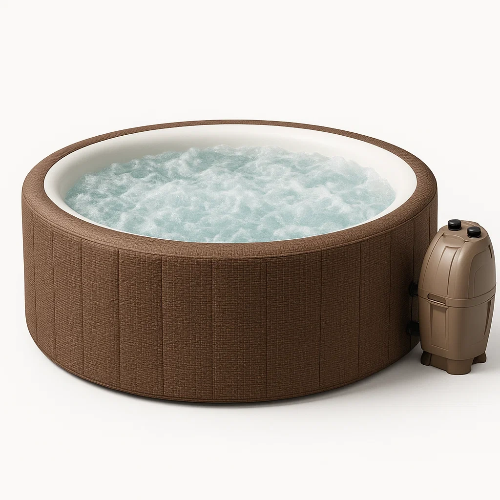 Spas hinchables, 196x196x71 cm, 4 personas, redondo, color marrón izPktnz378dU
