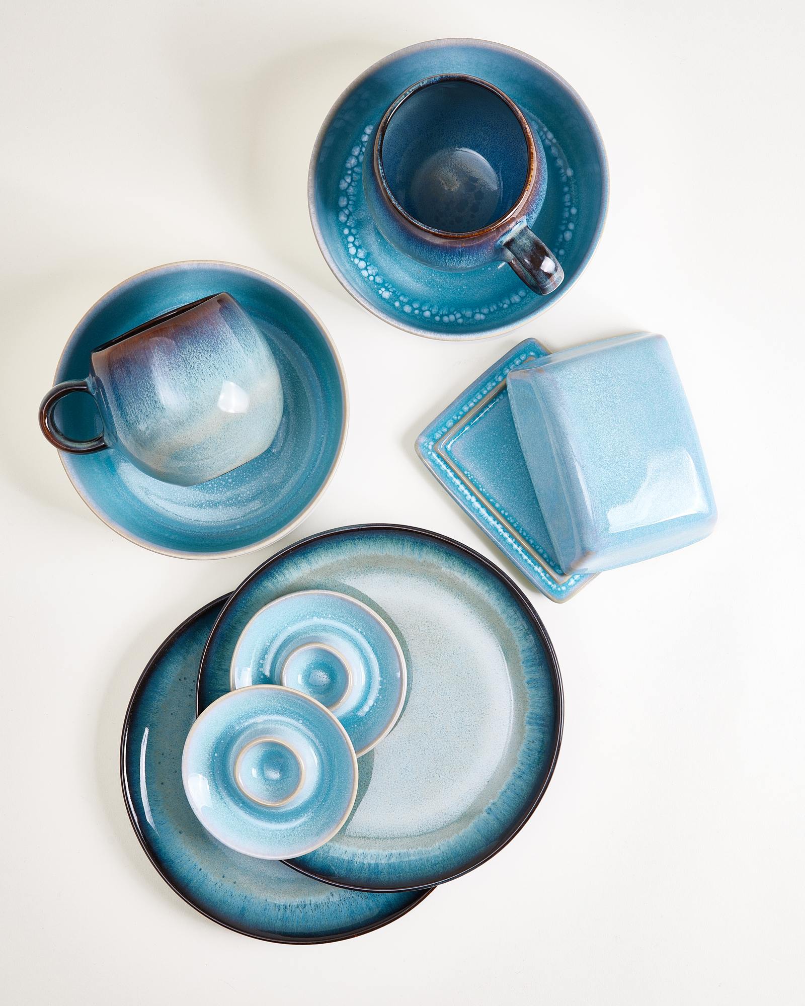 Geschirr-Set Blue Horizon aqua grünblau 9-teilig