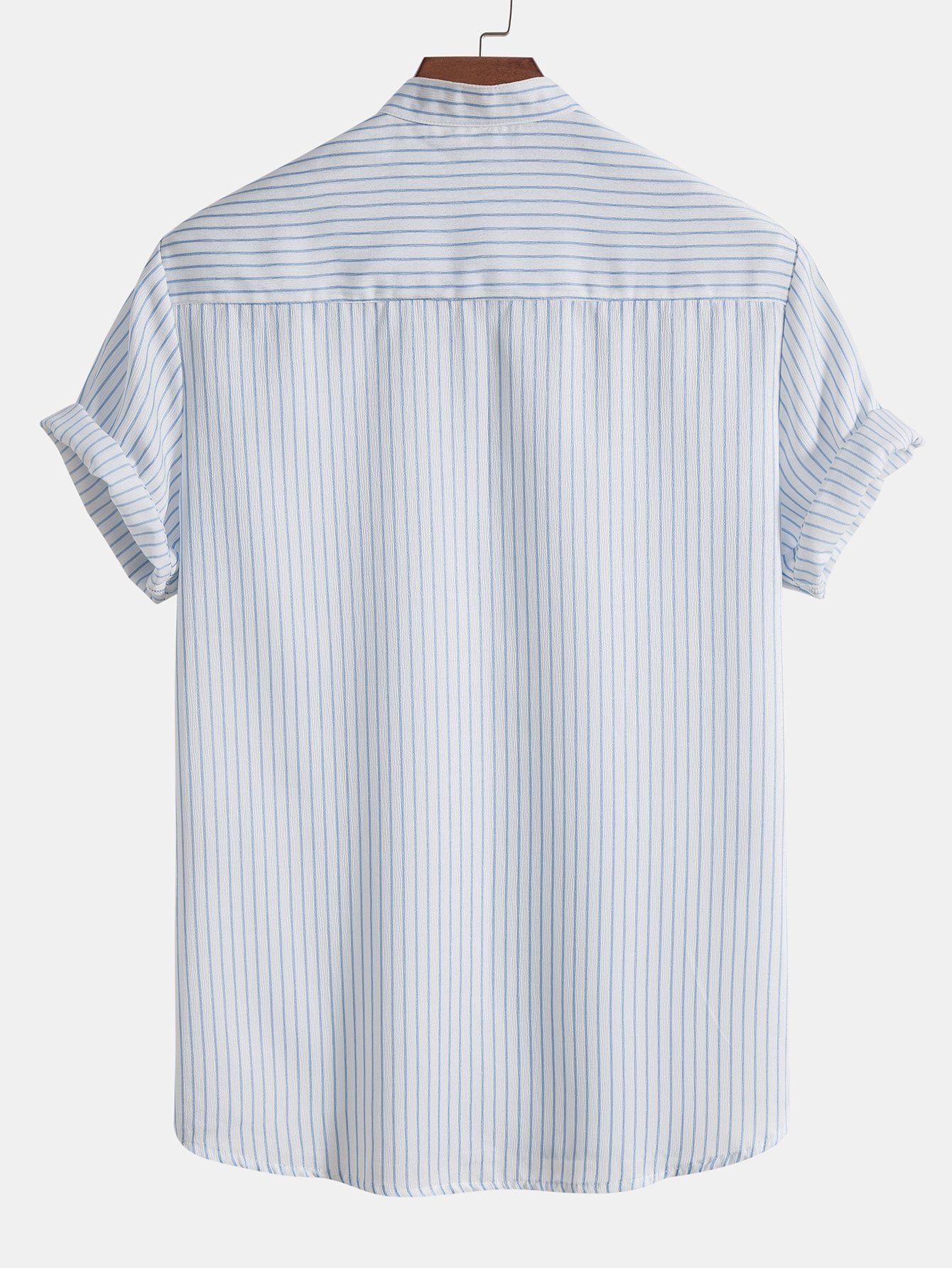 Striped Stand Collar Shirt