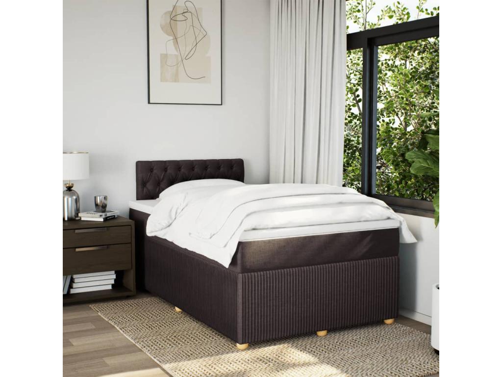 Cama box Joliven con colchón marrón oscuro 120x200 cm