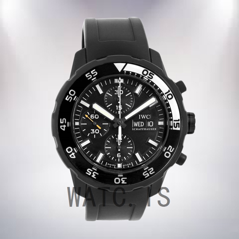 IWC Aquatimer Men's 45mm IWC376705 Rubber Band Black Dial