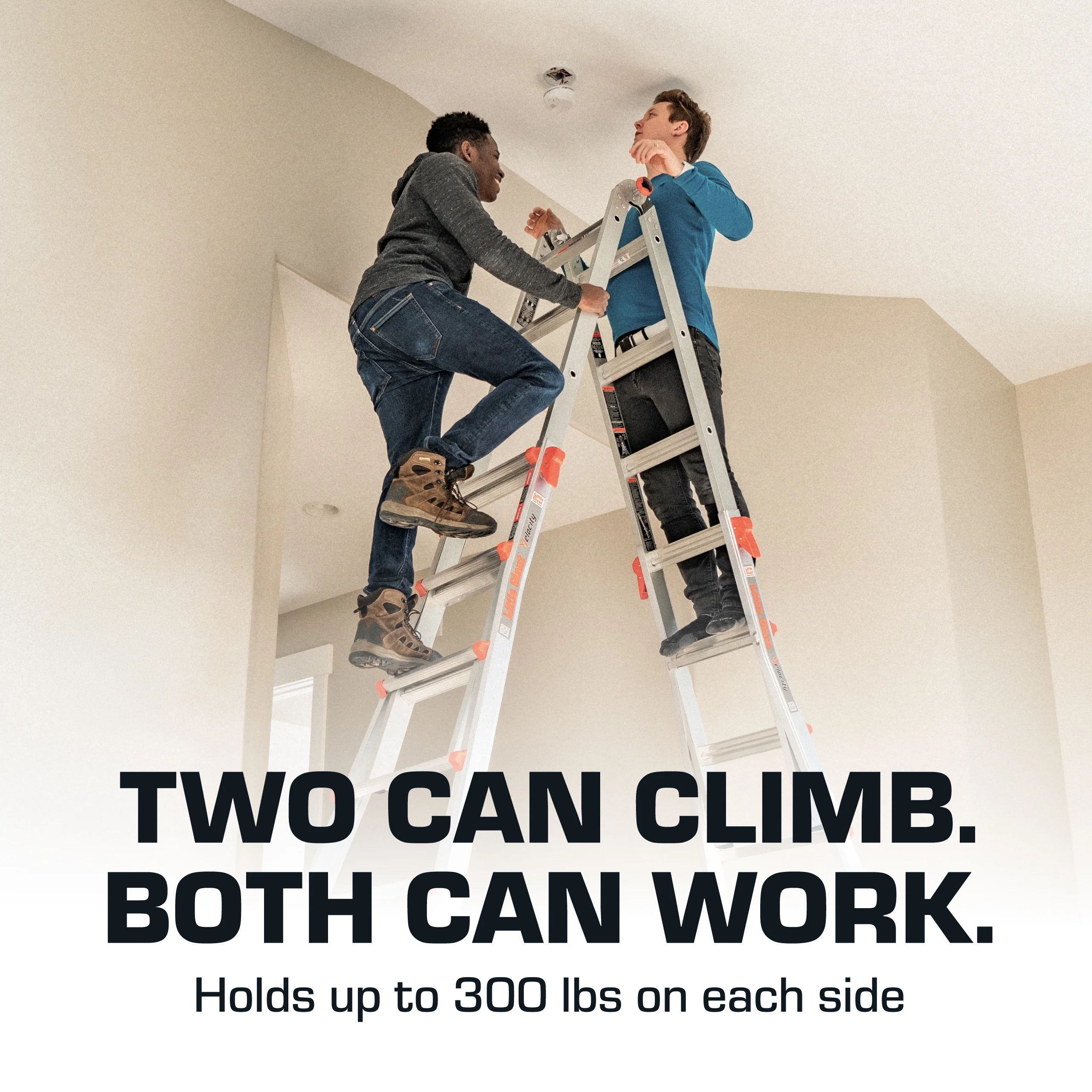 Little Giant Ladders Velocity 22-ft Multi-Position Ladder, Aluminum, 300 lb Capacity, Telescoping, A-Frame, Extension, with Wheels and Slip-Resistant Feet - Image 6