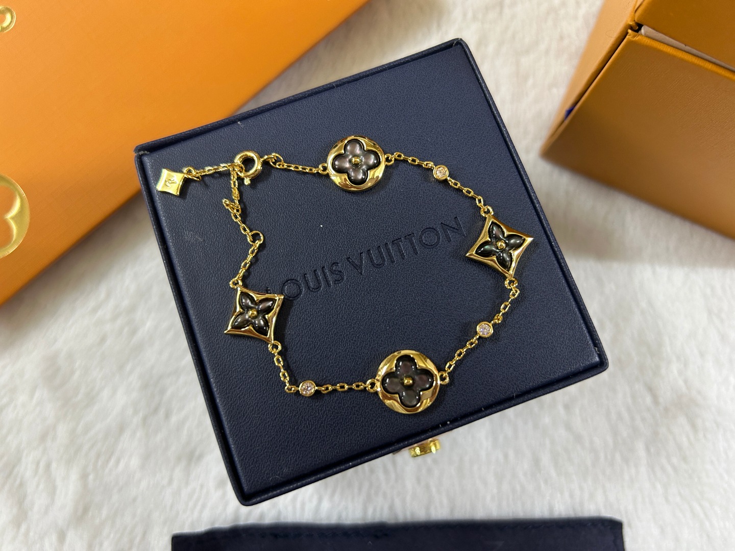 Louis Vuitton 4 Motifs Grey Mother of Pearl Color Blossom Bracelet - Original Replica Club
