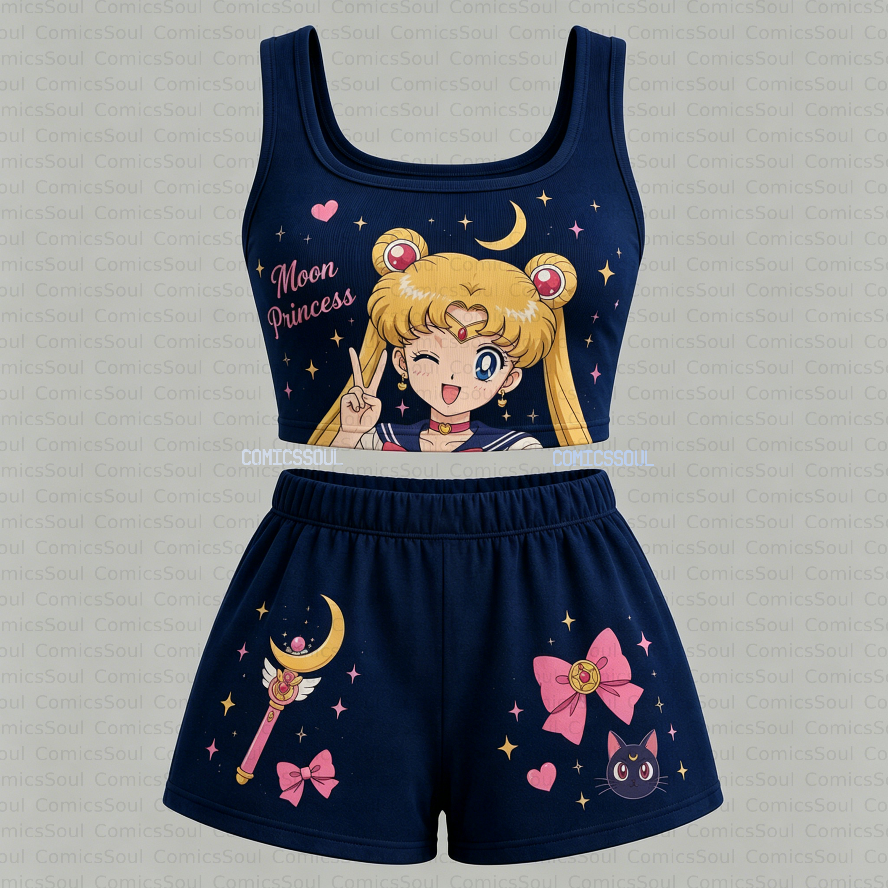 Sailor Moon Vest and shorts Two-Piece Set