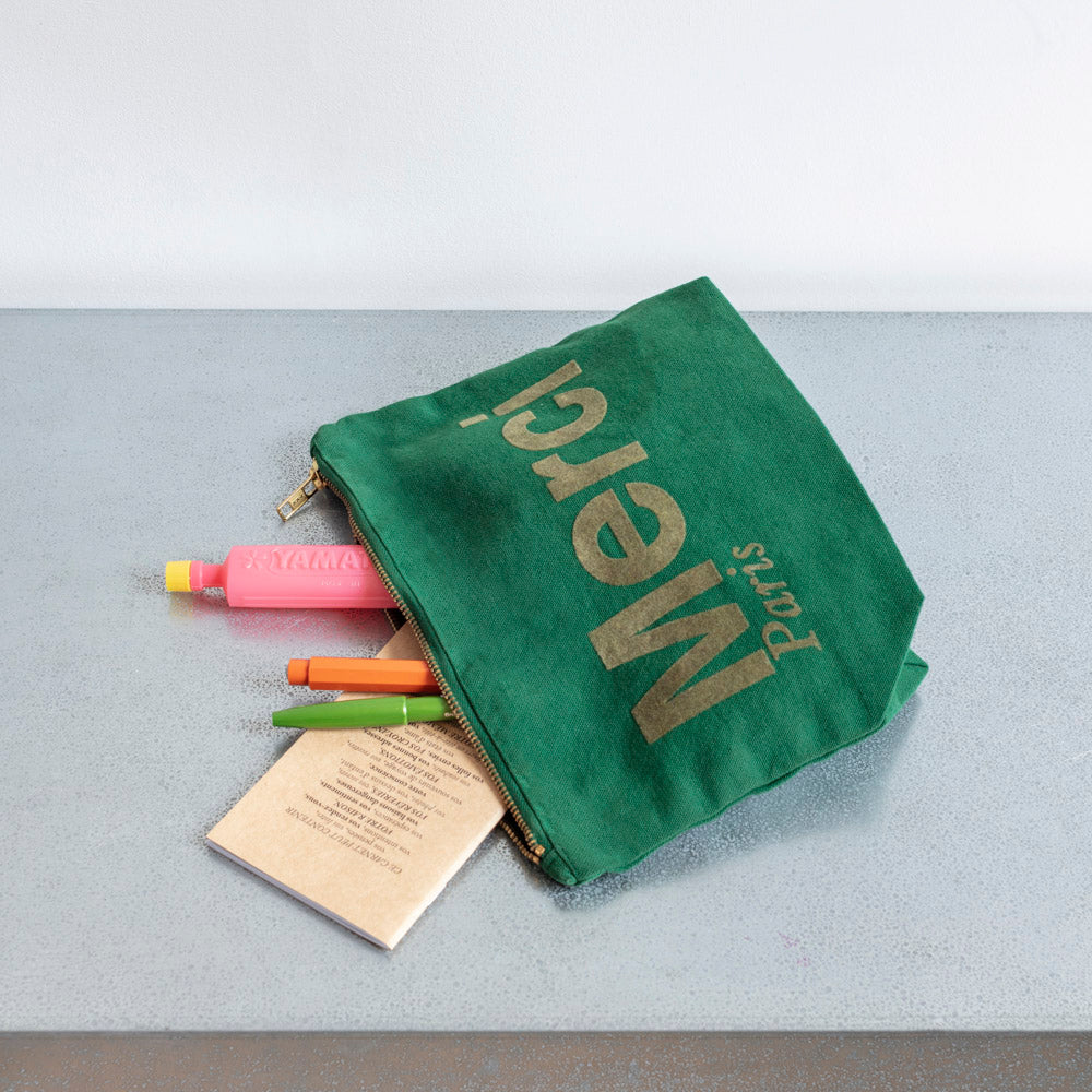 Merci - Pochette en coton - Vert