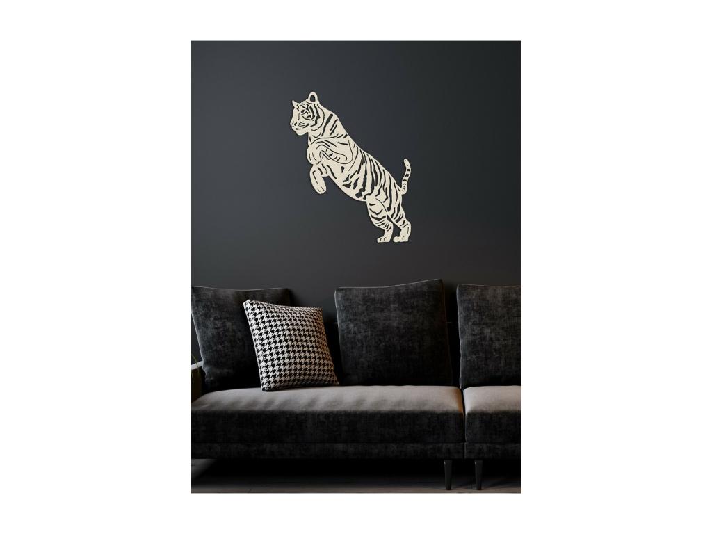 Decoración de Metal Tigre 3, Arena, 60x1,5x75 cm, Tucasago