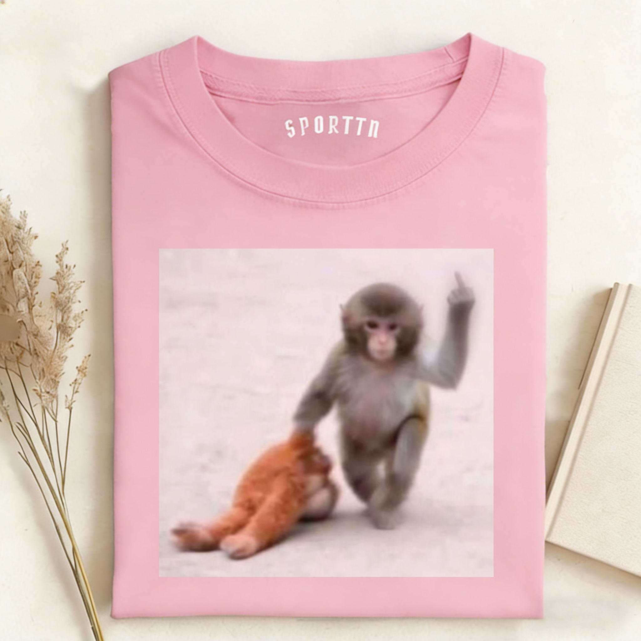 Punch-kun Monkey Meme Graphic T-shirt