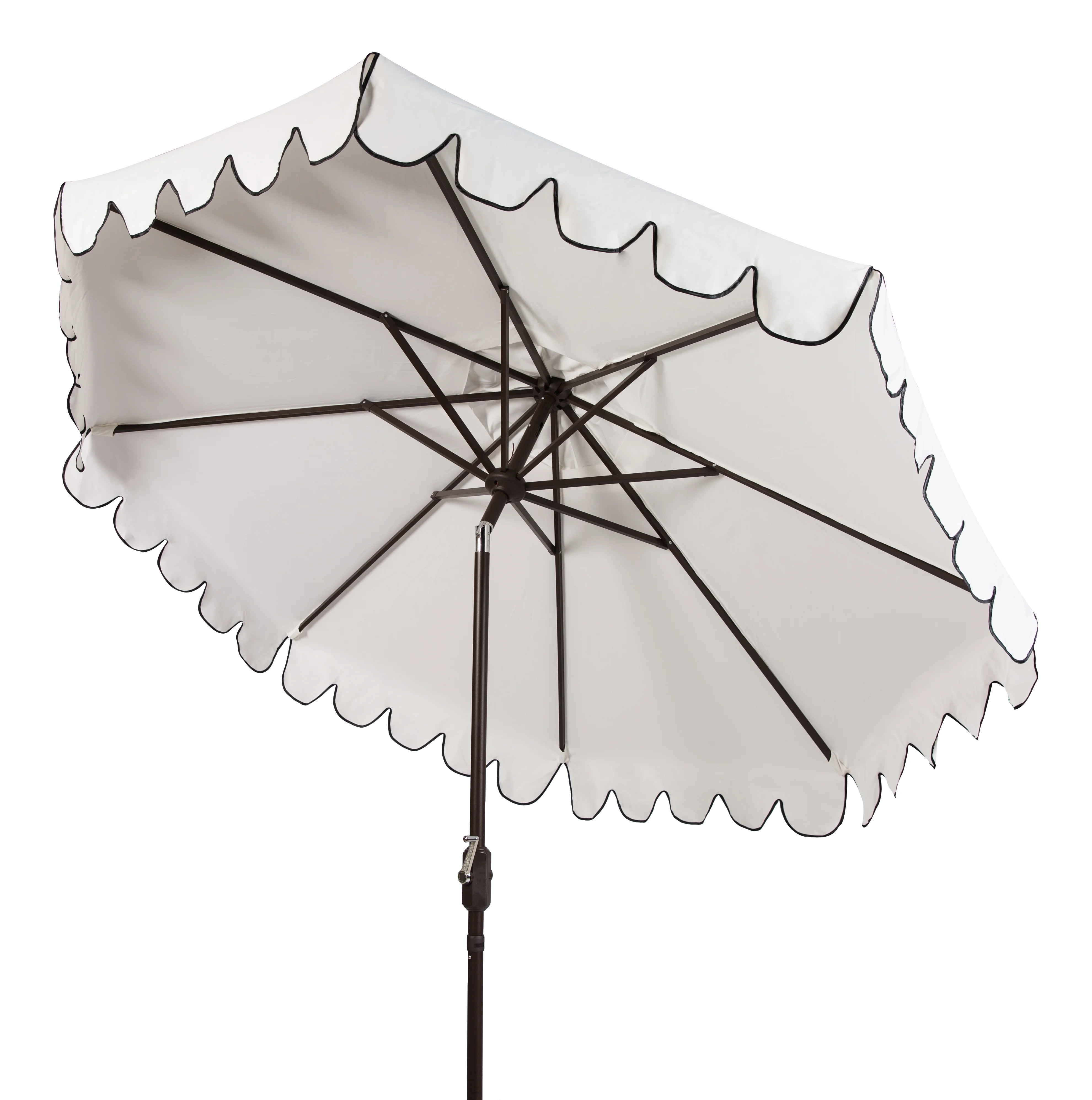 Safavieh Venice 9' Market Crank Tilt Patio Umbrella, Navy/White - Image 30