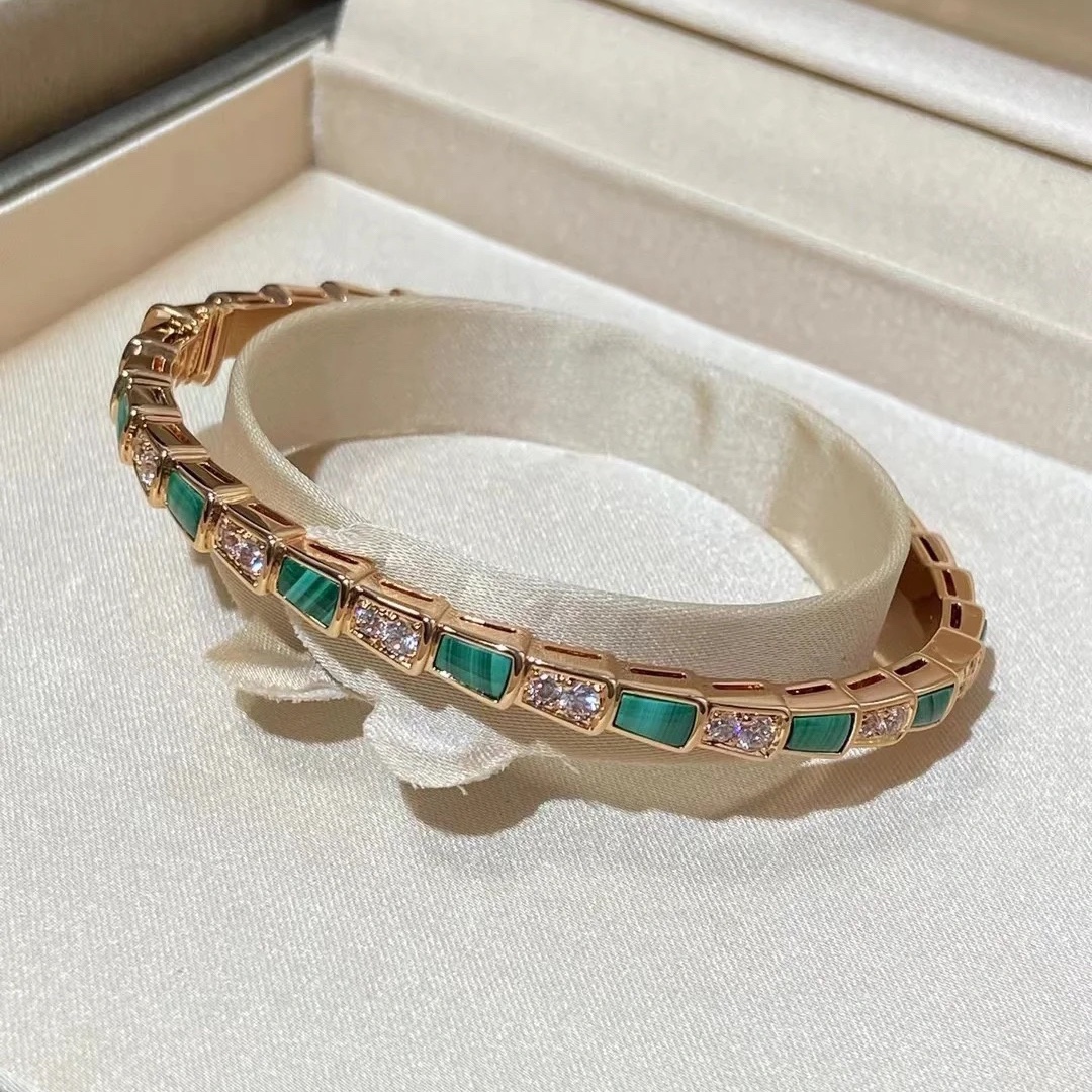 Dupe Bvlgari  Malachite Serpenti Viper Bracelet Bangle - Original Replica Club