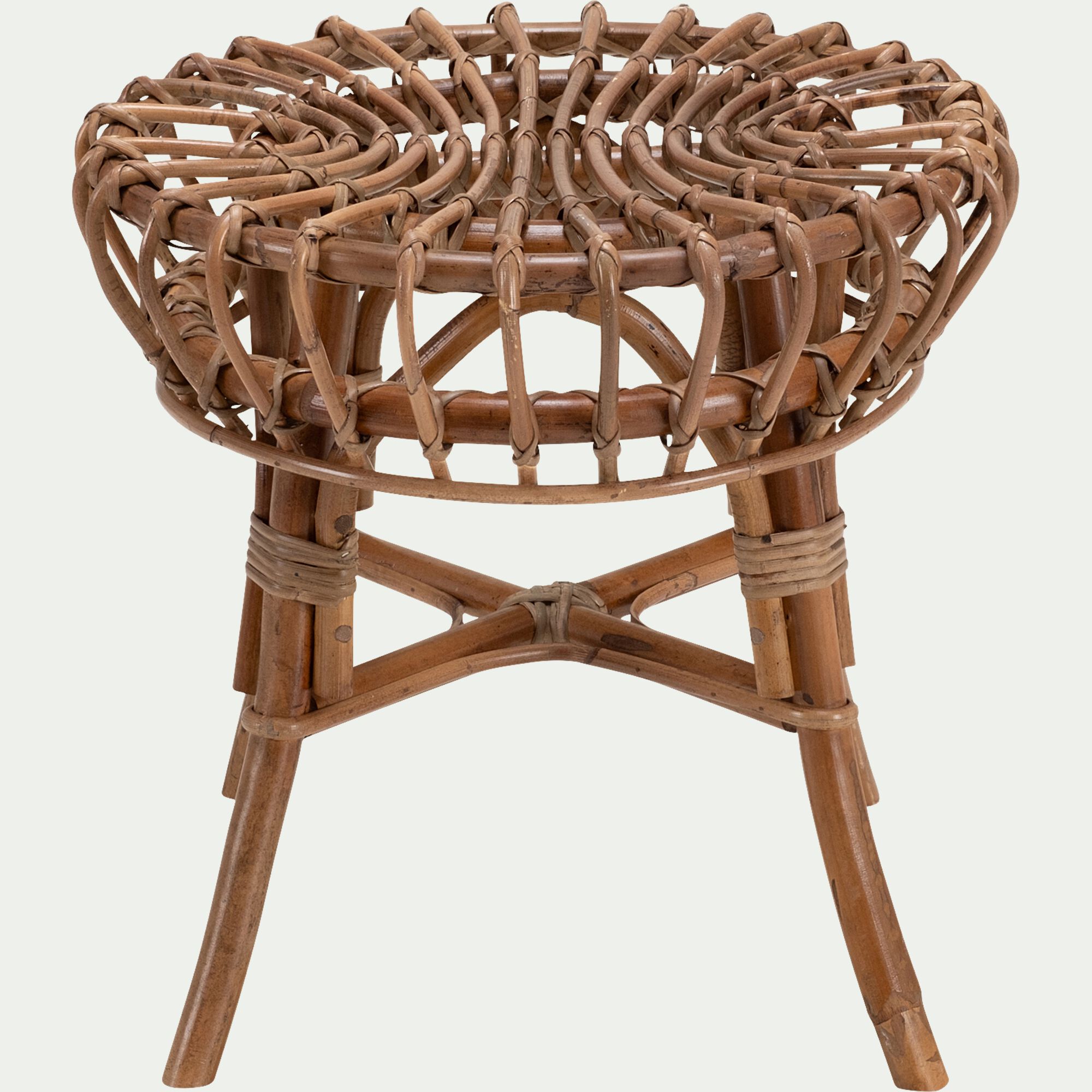 CAYON - Bout de canapé en rotin D44xH41cm - naturel