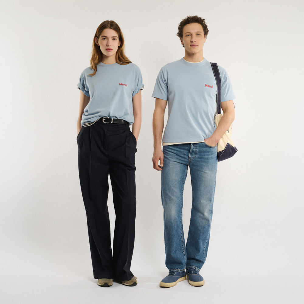 Merci - T-shirt Aurelien - Bleu Clair
