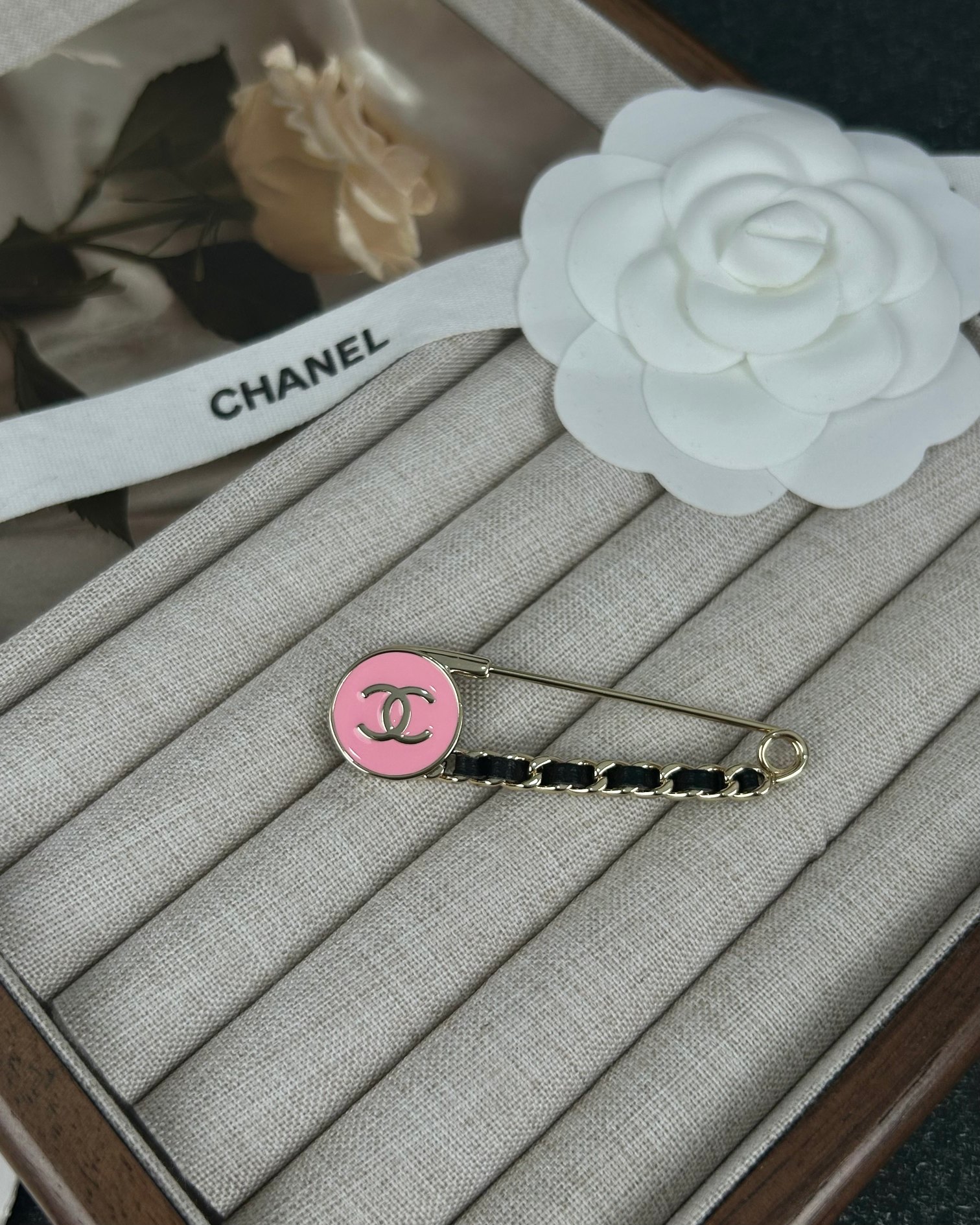Chanel Pink Enamel Pin Brooch - Original Replica Club