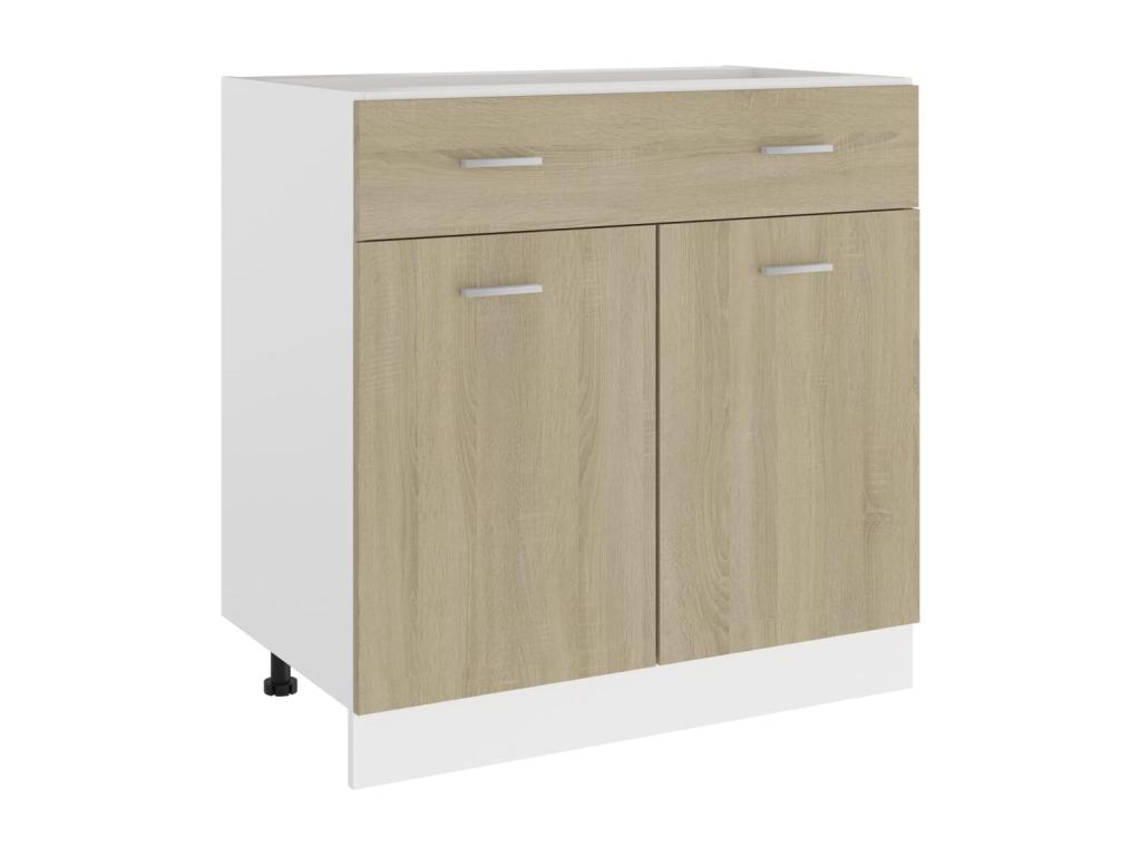 Armario inferior cajón madera ingeniería roble 80x46x81,5 cm
