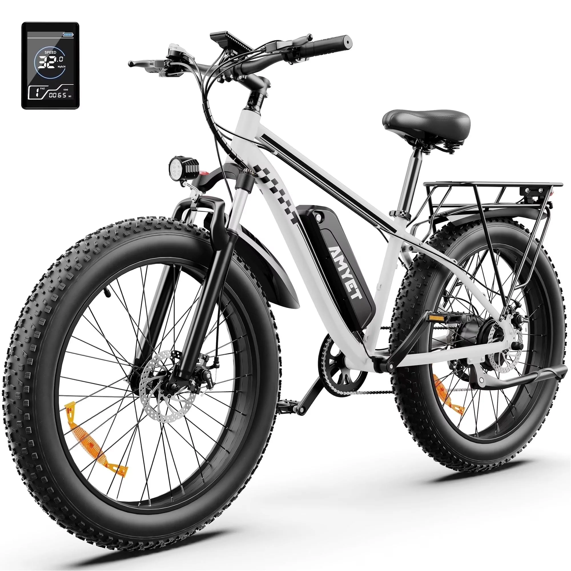 AMYET 26 x 4 Fat Tire Electric Mountain Bike, 48V 15Ah, 7-Speed - EB26 - Image 4 AMYET 26 x 4 Fat Tire Electric Mountain Bike, 48V 15Ah, 7-Speed - EB26 - Image 4